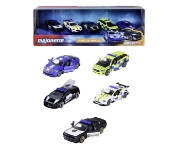Imagine MAJORETTE SET 5 MASINUTE DE POLITIE METALICE RESCUE WORLD 7.5CM