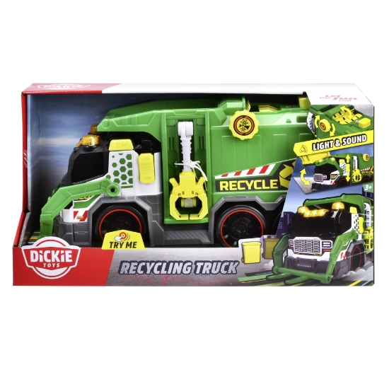 Imagine DICKIE TOYS CAMION DE RECICLARE CU LUMINI SI SUNETE 39CM