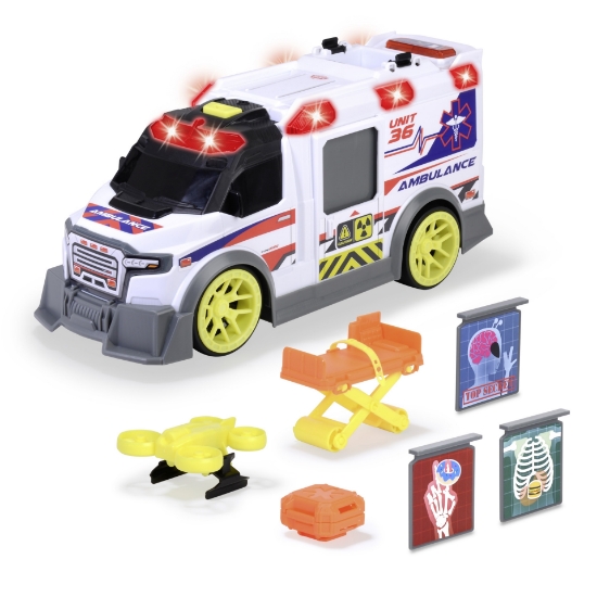 Imagine DICKIE TOYS AMBULANTA CU LUMINI SI SUNETE 35.5CM