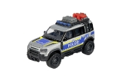 Imagine MAJORETTE MASINA METALICA DE POLITIE LAND ROVER DEFENDER SCARA 1 LA 43