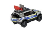 Imagine MAJORETTE MASINA METALICA DE POLITIE LAND ROVER DEFENDER SCARA 1 LA 43