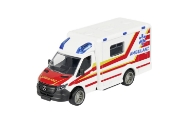 Imagine MAJORETTE AMBULANTA METALICA MERCEDES BENZ SPRINTER SCARA 1 LA 43