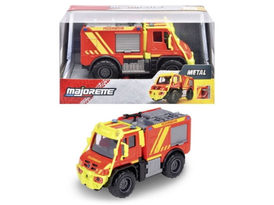 Imagine MAJORETTE MASINA METALICA DE POMPIERI MERCEDES UNIMOG U530 SCARA 1 LA 43