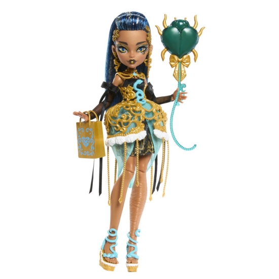 Imagine MONSTER HIGH ZIUA DE NASTERE DULCE SI INFRICOSATOARE PAPUSA CLEO DE NILE CU ACCESORII