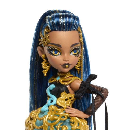 Imagine MONSTER HIGH ZIUA DE NASTERE DULCE SI INFRICOSATOARE PAPUSA CLEO DE NILE CU ACCESORII