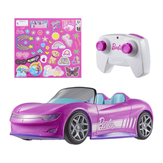 Imagine HOT WHEELS RC BARBIE MASINUTA CU TELECOMANDA CONVERTIBILA