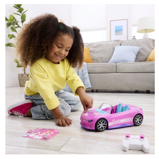 Imagine HOT WHEELS RC BARBIE MASINUTA CU TELECOMANDA CONVERTIBILA