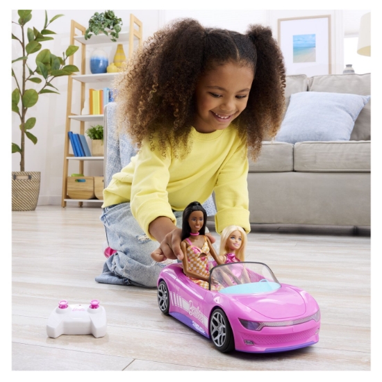 Imagine HOT WHEELS RC BARBIE MASINUTA CU TELECOMANDA CONVERTIBILA