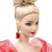 Imagine BARBIE SIGNATURE ANIVERSARE 80 DE ANI PAPUSA BARBIE BLONDA CU ROCHIE DE BAL ROSIE