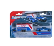 Imagine Majorette Transporter Set remorcă de curse Deluxe Ford F-150 Raptor și mașinuță Ford Mustang GT