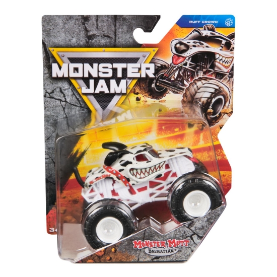 Imagine MONSTER JAM RUFF CROWD MASINUTA METALICA MONSTER MUTT DALAMTIAN SCARA 1 LA 64