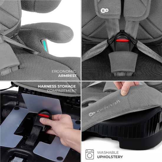 Imagine SCAUN AUTO KINDERKRAFT FIX2GO 76-150 CM, GREY