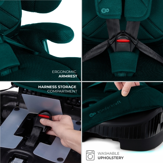 Imagine SCAUN AUTO KINDERKRAFT FIX2GO 76-150 CM, GREEN
