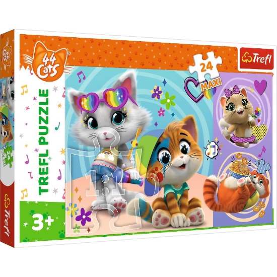 Imagine PUZZLE TREFL 24 MAXI 44 DE PISICI PISICILE FERICITE