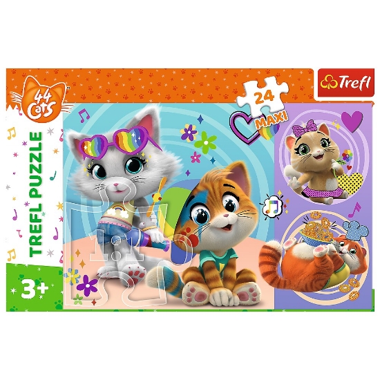Imagine PUZZLE TREFL 24 MAXI 44 DE PISICI PISICILE FERICITE