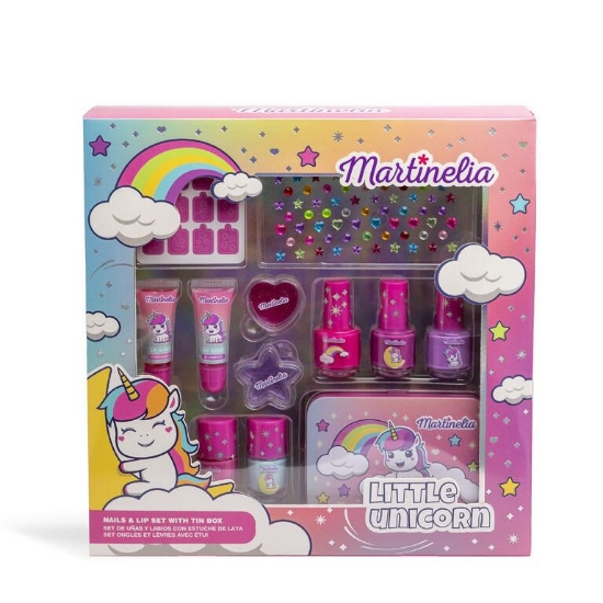 Imagine MARTINELIA LITTLE UNICORN SET LUCIU DE BUZE SI LAC DE UNGHII CU CUTIE METALICA