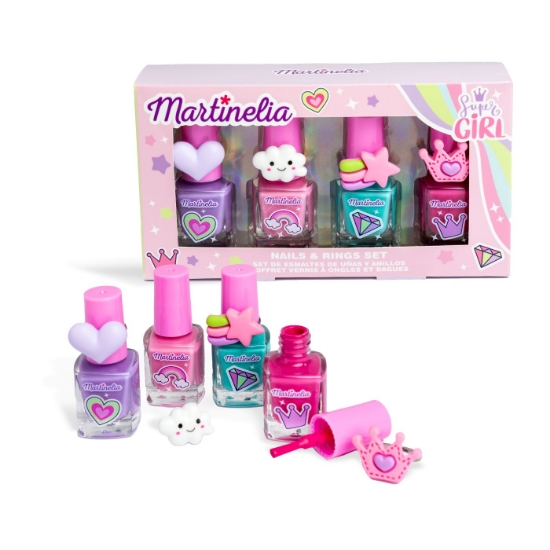 Imagine MARTINELIA SUPER GIRL SET 4 LACURI DE UNGHII SI INELE
