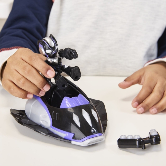 Imagine MARVEL IRON MAN SI PRIETENII SAI UIMITORI SET VEHICUL SI FIGURINA BLACK PANTHER