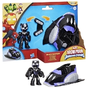Imagine MARVEL IRON MAN SI PRIETENII SAI UIMITORI SET VEHICUL SI FIGURINA BLACK PANTHER