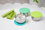Imagine SET 3 RECIPIENTE MINI INOX CU CAPAC SILICON, MELII, BLEU MINT LIME