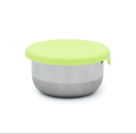 Imagine SET 3 RECIPIENTE MINI INOX CU CAPAC SILICON, MELII, BLEU MINT LIME