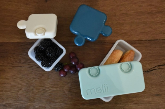 Imagine RECIPIENT HRANA BEBE MODEL PUZZLE, MELII LUXE, BLEUMARIN IVOIRE MENTA