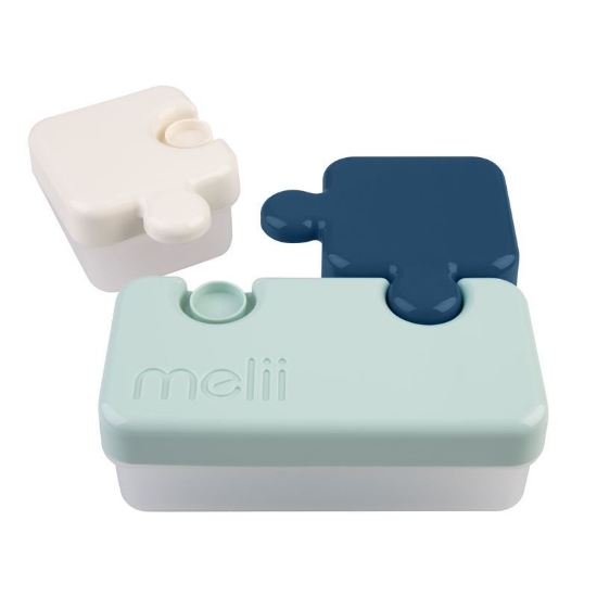 Imagine RECIPIENT HRANA BEBE MODEL PUZZLE, MELII LUXE, BLEUMARIN IVOIRE MENTA
