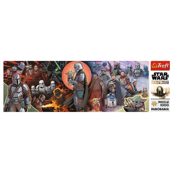 Imagine PUZZLE TREFL 1000 PANORAMA STAR WARS AVANETURILE MANDALORIANULUI