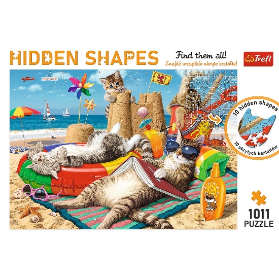 Imagine PUZZLE TREFL 1000 FORME ASCUNSE FELINELE DRAGUTE