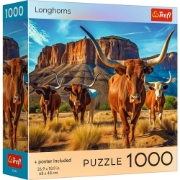 Imagine PUZZLE TREFL 1000 COLECTIA SUA LONGHORNS POSTER INCLUS
