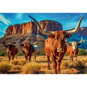 Imagine PUZZLE TREFL 1000 COLECTIA SUA LONGHORNS POSTER INCLUS