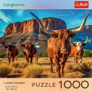 Imagine PUZZLE TREFL 1000 COLECTIA SUA LONGHORNS POSTER INCLUS