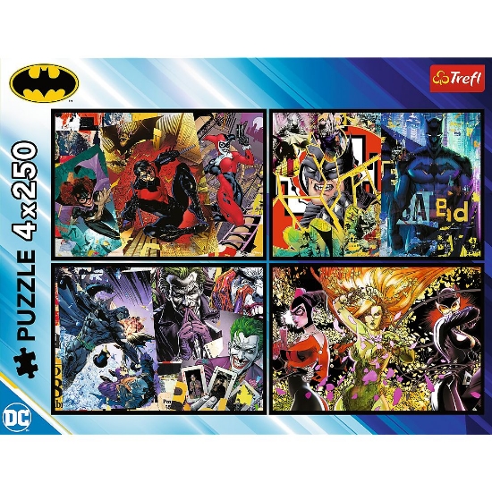 Imagine PUZZLE TREFL 4X250 BATMAN DC BATMAN IN ACTIUNE