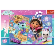 Imagine PUZZLE TREFL 100 GABBYS DOLLHOUSE PRIETENIA IN CASA PISICILOR LUI GABBY