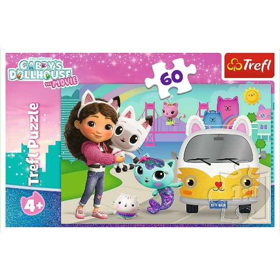 Imagine PUZZLE TREFL 60 GABBYS DOLLHOUSE CASA PISICII LUI GABBY