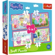 Imagine PUZZLE TREFL 4IN1 PEPPA PIG IUBESTE AVENTURILE