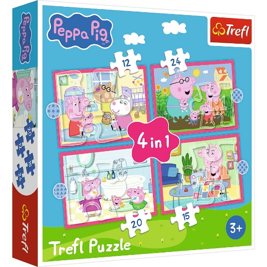 Imagine PUZZLE TREFL 4IN1 PEPPA PIG IUBESTE AVENTURILE