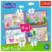Imagine PUZZLE TREFL 4IN1 PEPPA PIG IUBESTE AVENTURILE