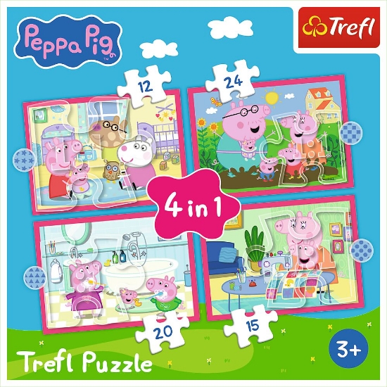 Imagine PUZZLE TREFL 4IN1 PEPPA PIG IUBESTE AVENTURILE