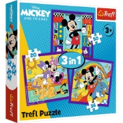 Imagine PUZZLE TREFL 3IN1 MICKEY MOUSE SI PRIETENII MICKEY SI ECHIPA LUI VESELA