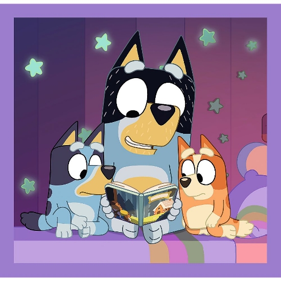 Imagine PUZZLE TREFL 3IN1 BLUEY FACETI CUNOSTINTA CU BLUEY 