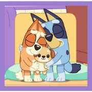 Imagine PUZZLE TREFL 3IN1 BLUEY FACETI CUNOSTINTA CU BLUEY 