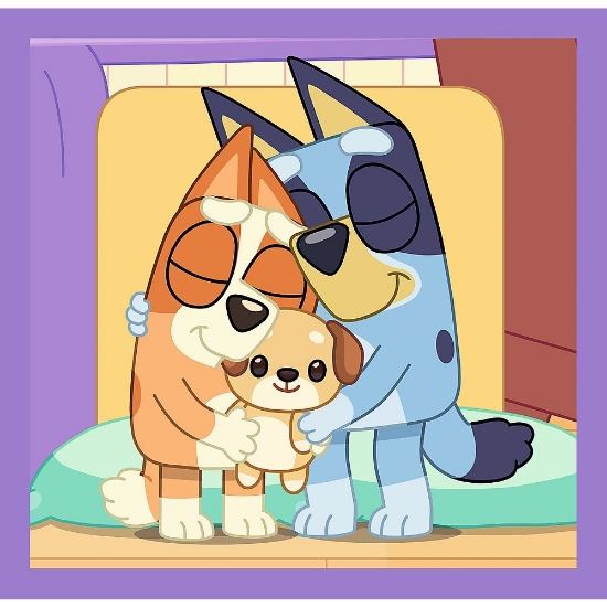 Imagine PUZZLE TREFL 3IN1 BLUEY FACETI CUNOSTINTA CU BLUEY 