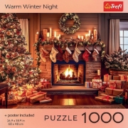 Imagine PUZZLE TREFL 1000 COLECTIA SUA NOAPTE CALDA DE IARNA POSTER INCLUS