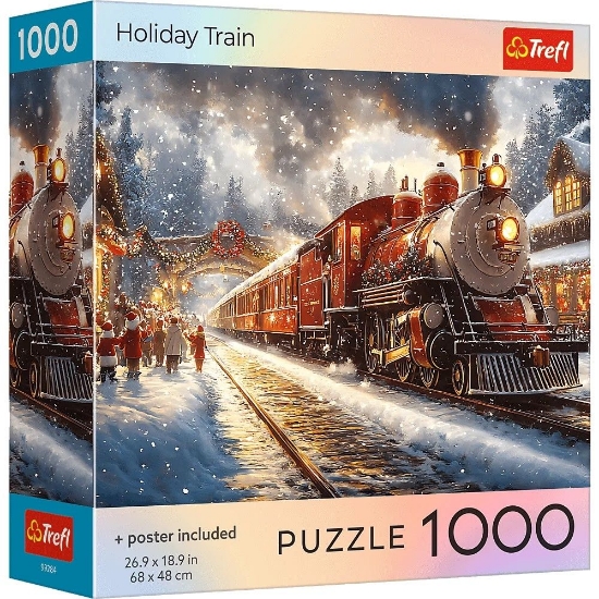 Imagine PUZZLE TREFL 1000 COLECTIA SUA TRENUL DE VACANTA POSTER INCLUS