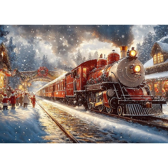 Imagine PUZZLE TREFL 1000 COLECTIA SUA TRENUL DE VACANTA POSTER INCLUS