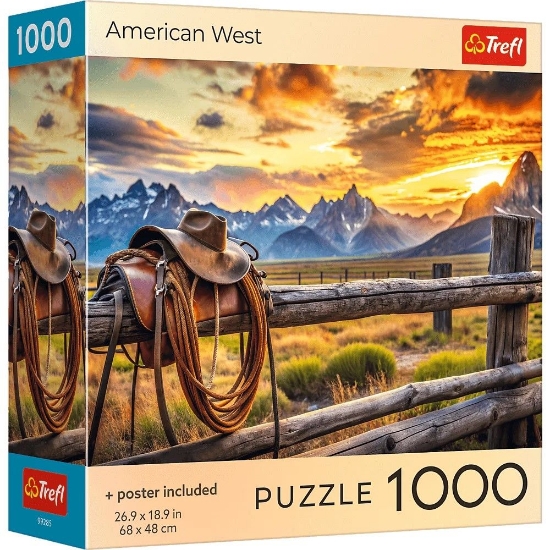 Imagine PUZZLE TREFL 1000 COLECTIA SUA VESTUL AMERICAN POSTER INCLUS