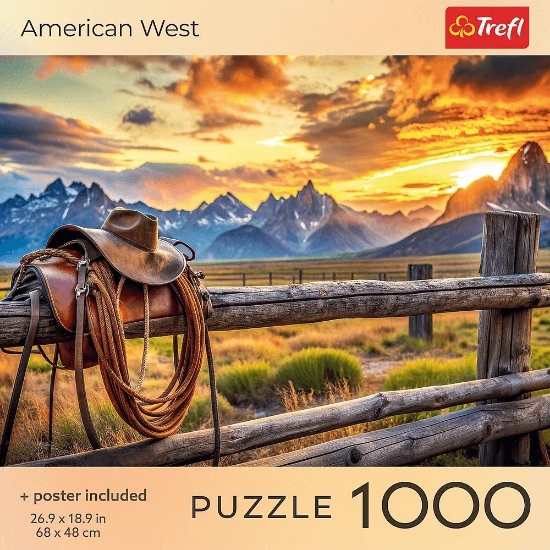 Imagine PUZZLE TREFL 1000 COLECTIA SUA VESTUL AMERICAN POSTER INCLUS