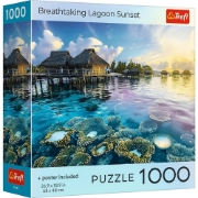 Imagine PUZZLE TREFL 1000 COLECTIA SUA APUS DE SOARE ULUITOR PE LAGUNA POSTER INCLUS