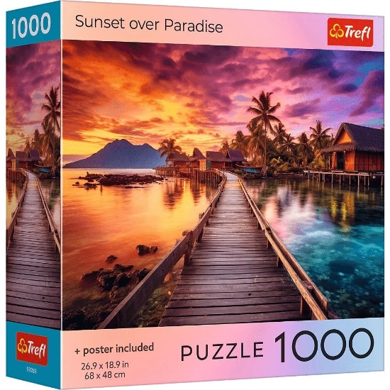 Imagine PUZZLE TREFL 1000 COLECTIA SUA APUS DE SOARE PESTE PARADIS POSTER INCLUS
